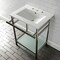 Kingston Brass VPB24187W86 24-Inch Ceramic Console Sink (8-Inch, 3-Hole), White/Polished Nickel VPB24187W86 - alternate 3